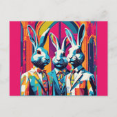 ポップアートイースターバニー ポストカード (正面)