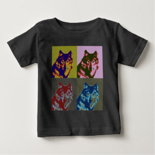 ポップアートウルフ ベビーTシャツ