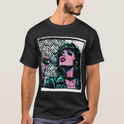 ポップアートシンガー・ターコイズピンク・ミュージシャン・音楽愛好家 Tシャツ (正面)