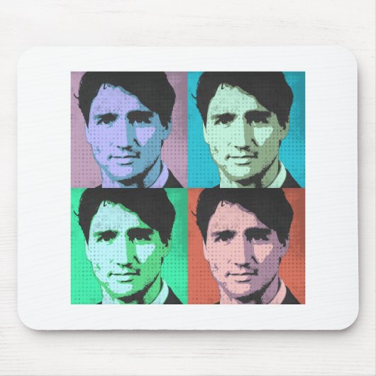 ポップアートジャスティンTrudeau -大型2-.png マウスパッド (正面)