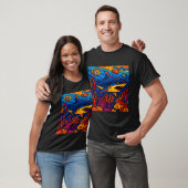 ポップアートスタイルのサメ Tシャツ (ユニセックス)