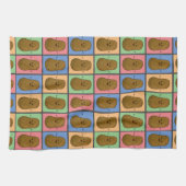 ポップアートスタイルのポテト キッチンタオル (横)