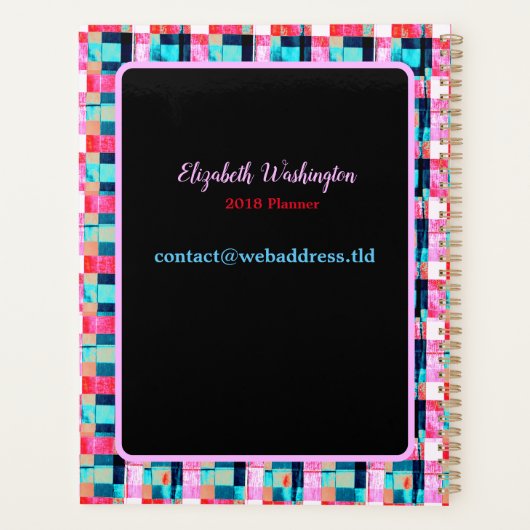 ポップアートスタイルの猫、アートプリント、マキシマリストインテリア プランナー手帳 (裏面)