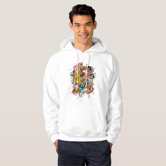 ポップアートスタイルTシャツ - 大胆なレトロデザイン パーカ (正面フル)