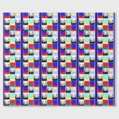 ポップアートパンダアートクリスマス包装紙 ラッピングペーパー (フラット)