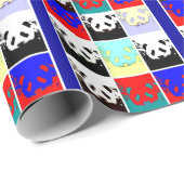 ポップアートパンダアートクリスマス包装紙 ラッピングペーパー (ロールコーナー)