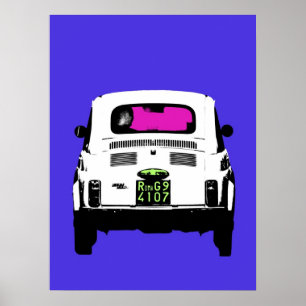 ポップアートフィアット500のcinquecento、ローマで、イタリア ポスター