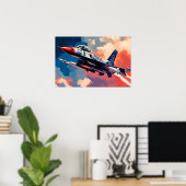 ポップアート戦闘機 - 空を舞う航空アート ポスター (ホームオフィス)
