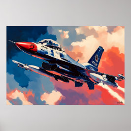ポップアート戦闘機 - 空を舞う航空アート ポスター