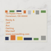 ポップアート抽象的なSave The Dateポストカード - 青 案内ポストカード (裏面)