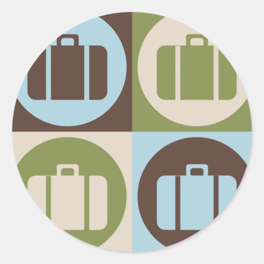 ポップアート旅行 ラウンドシール (正面)