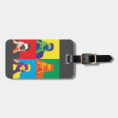 ポップアート明るい色のカメラマンのカメラ ラゲッジタグ (正面横)