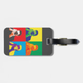ポップアート明るい色のカメラマンのカメラ ラゲッジタグ (裏面横)