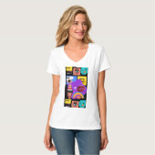 ポップアート爆発 レトロコミックスタイル Tシャツ (正面フル)