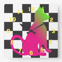 ポップアート猫のチェッカーボードBrights CricketDiane