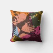 ポップアート猫の顔 クッション (正面)