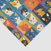 ポップアート猫コラージュ デコパージュ 薄葉紙 (詳細)