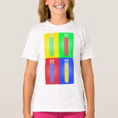 ポップアート試験管 科学 化学 研究室 Tシャツ (正面)