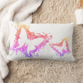 ポップアート踊りバタフライスプラッシュ ランバークッション (ブランケット)