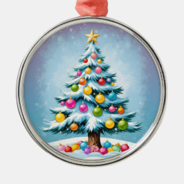 ポップアート風のカートゥーン クリスマスツリー カラフル オーナメント