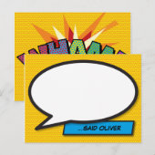 ポップアート風のコミック・メッセージ・バブル・デザインが楽しいレトロなデザイン ポストカード (正面/裏面)