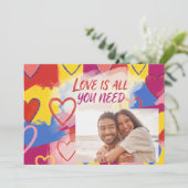 ポップアート風のバレンタインデーのポストカード シーズンカード (スタンド正面)