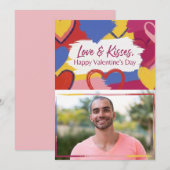 ポップアート風のバレンタインデーのポストカード シーズンカード (正面/裏面)