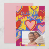 ポップアート風のバレンタインデーのポストカード シーズンカード (正面/裏面)