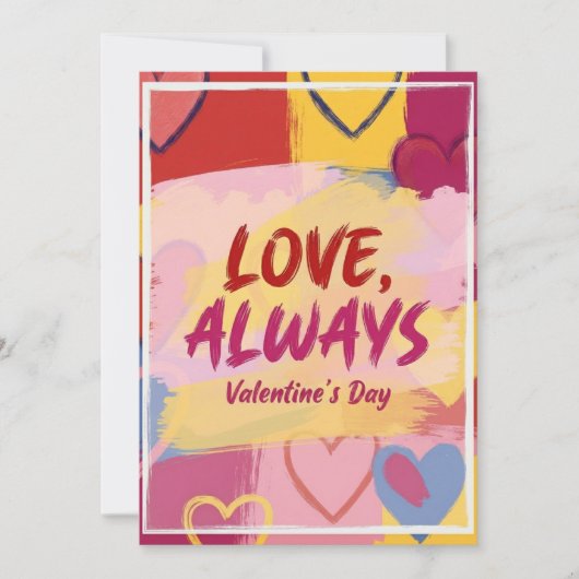 ポップアート風のバレンタインデーのポストカード シーズンカード (正面)