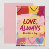 ポップアート風のバレンタインデーのポストカード シーズンカード (正面/裏面)