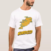 ポップアート風イラスト入りモロッコ地図 Tシャツ (正面)