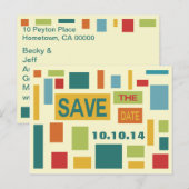 ポップアート アブストラクト セーブ・ザ・デート ポストカード (正面/裏面)