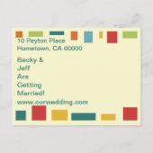 ポップアート アブストラクト セーブ・ザ・デート ポストカード (裏面)