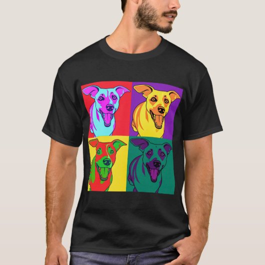 ポップアート ウォーホル 犬 Tシャツ (正面)