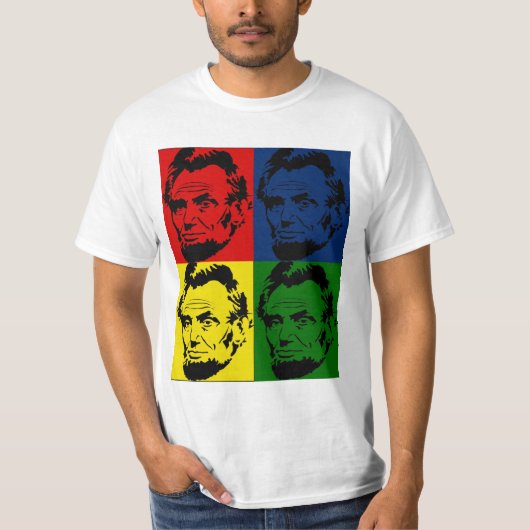 ポップアート エイブラハム・リンカーン 肖像 - Tシャツ (正面)