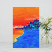ポップアート エキゾチックビーチ パームツリー 便箋 (スタンド正面)