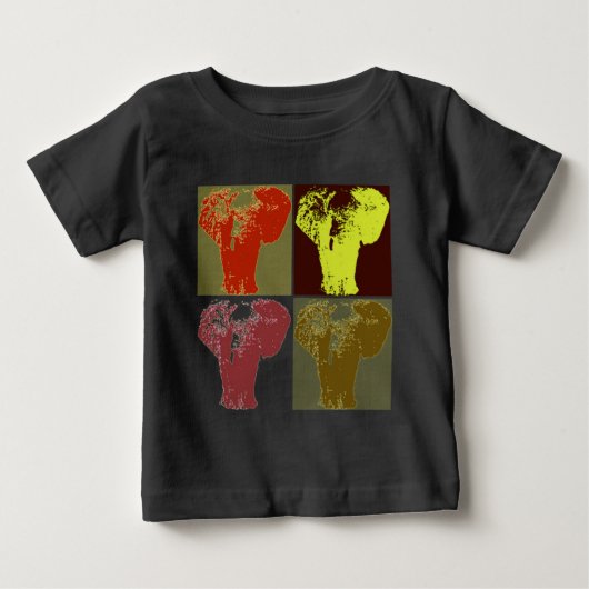ポップアート エレファント ベビーTシャツ (正面)