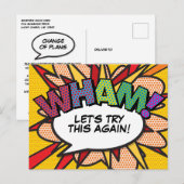 ポップアート カレンダー 変更日 延期 WHAM! 案内ポストカード (正面/裏面)