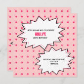 ポップアート ケーキ 誕生日 招待状 (正面/裏面)