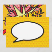 ポップアート コミックブック スピーチ バブル サンクス サンキューカード (正面/裏面)