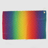 ポップアート ドット レインボー 明るい 元気 ポップカラー ゴルフタオル (横)