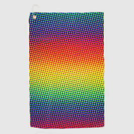 ポップアート ドット レインボー 明るい 元気 ポップカラー ゴルフタオル