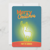ポップアート ネオン 鹿 2枚 写真 クリスマス (正面)