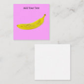 ポップアート バナナ ピンク背景 オーダーメイド ノートカード (正面/裏面)