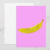 ポップアート バナナ ピンク背景 招待状 (正面/裏面)
