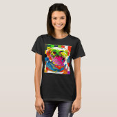ポップアート パグ Tシャツ (正面フル)