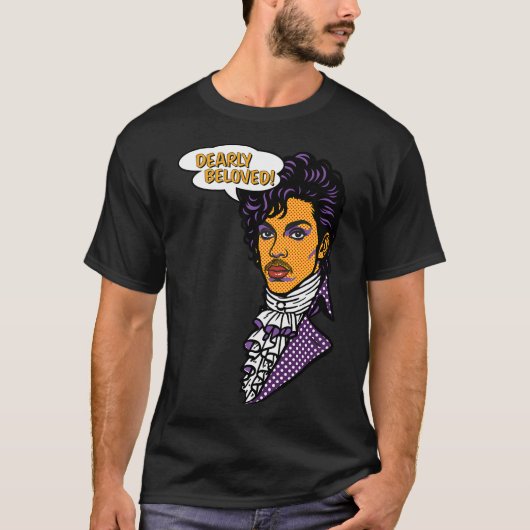 ポップアート パープルポップスター - 大好き! Tシャツ (正面)