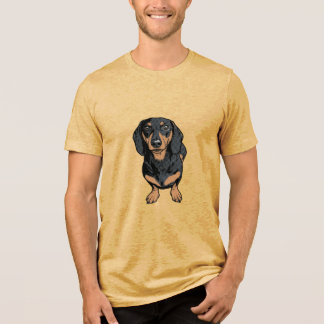 ポップアート ブラックタン ダックスフント 犬 コミック グラフィック トライブレンドTシャツ
