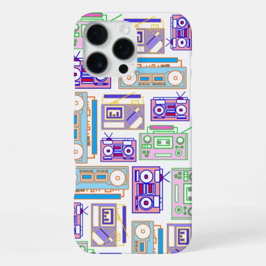 ポップアート・ブームボックスiPhoneケース iPhoneケース (裏面)