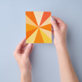 ポップアート モダン 60年代 ファンキー 幾何学的なオレンジ色の光線 チラシ (手)